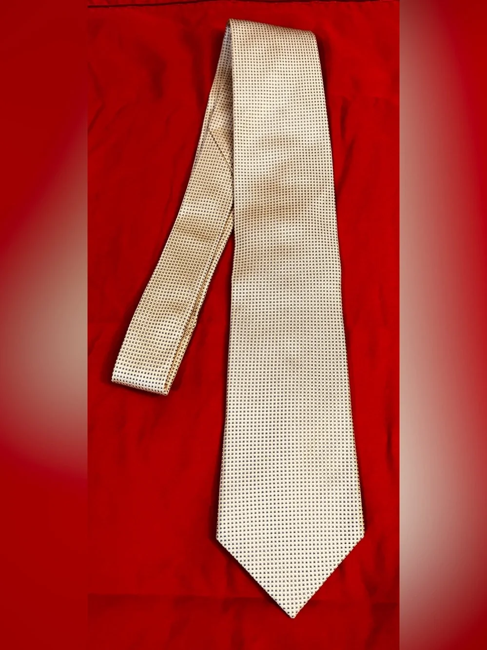 Banana Republic Gold/BeigeTextured Men's Necktie - Classic Professional Style